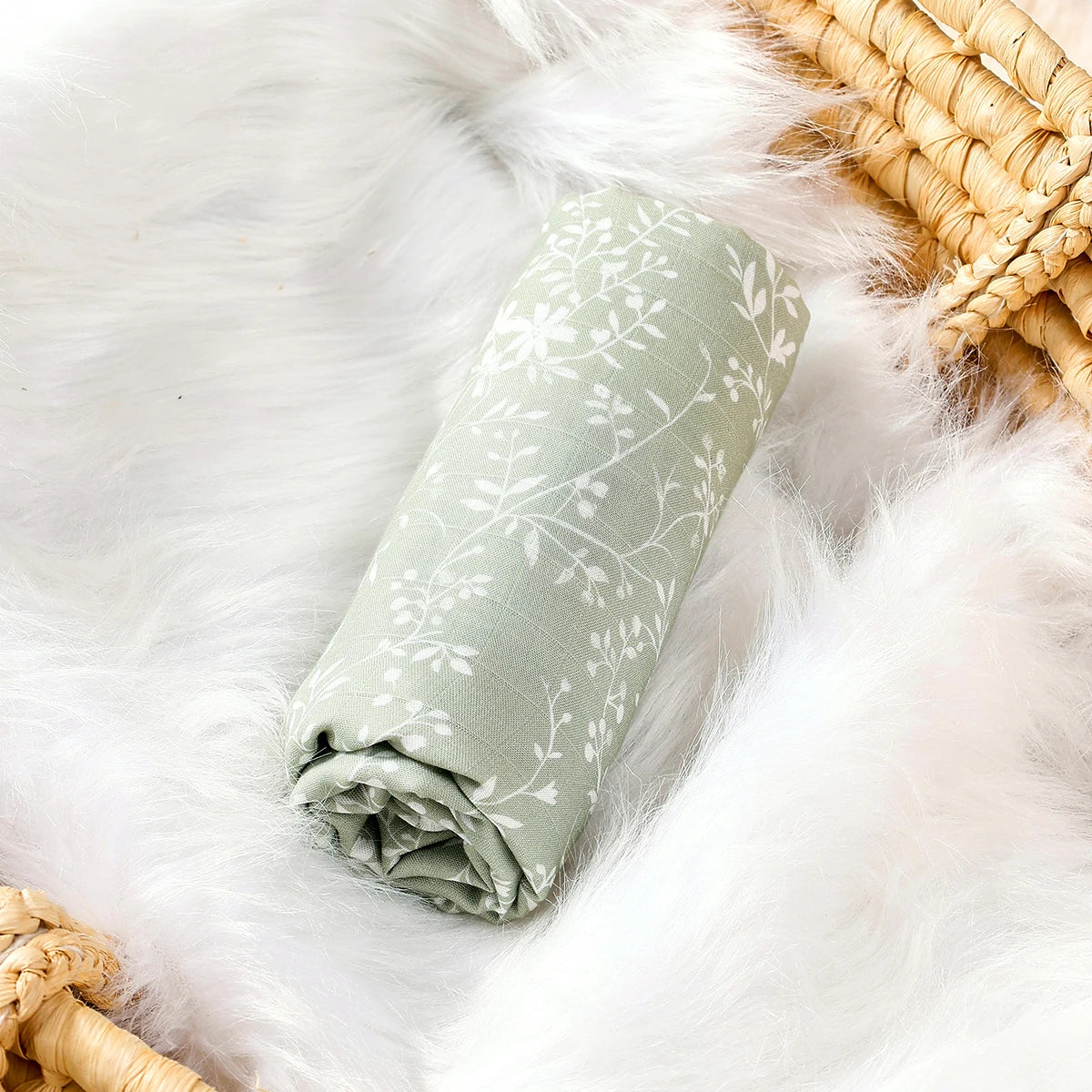 Baby Muslin Swaddle Blanket – Bamboo Cotton (120×110cm)