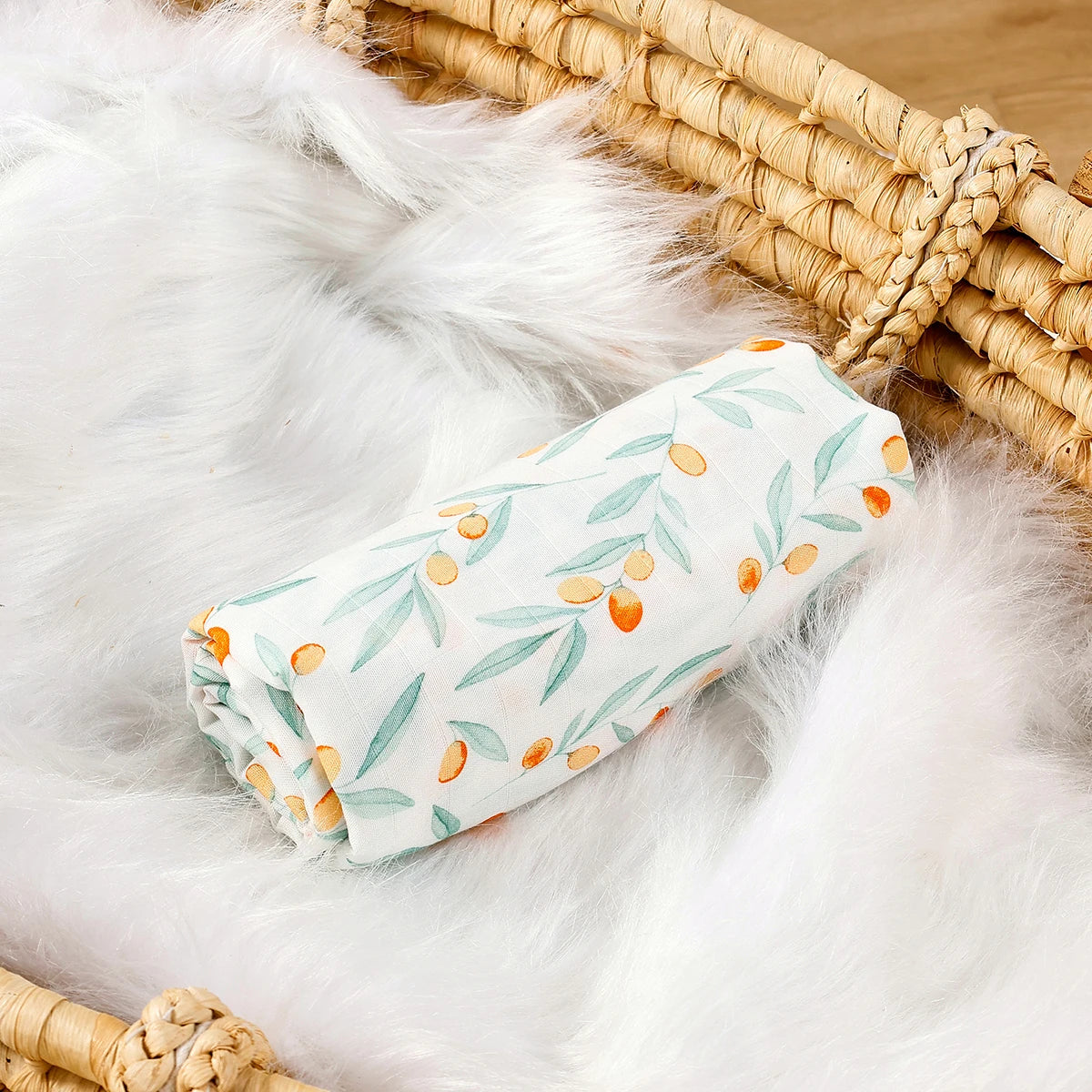 Baby Muslin Swaddle Blanket – Bamboo Cotton (120×110cm)